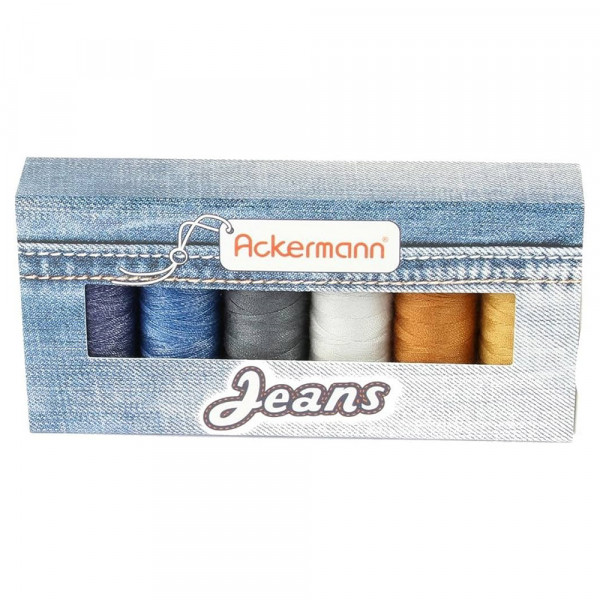 ACKERMANN Jeans Nähgarn Set Farben Mix 6x150m